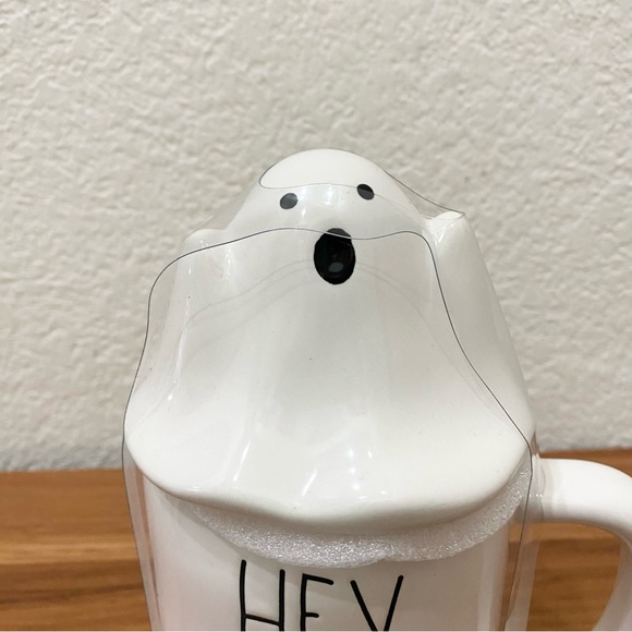 RAE DUNN Artisan Collection Hey Boo Ghost Topper Ceramic Halloween Mug New - Picture 3 of 11